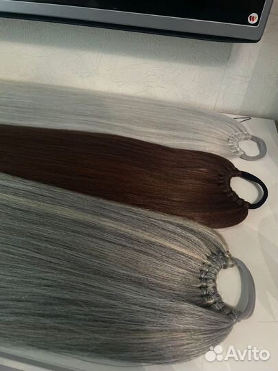 Хвост шиньон на резинке / накладной хвостик