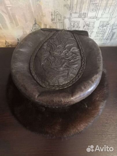 Шляпа женская (кожа+норка)