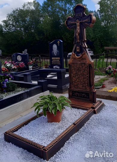 Крест из камня на могилу