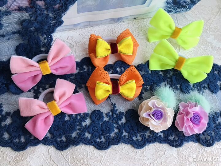 Бантики ручной работы, резинки, заколки