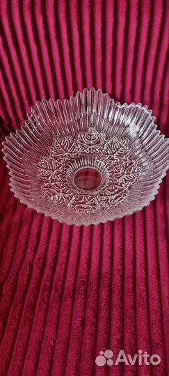 Ваза для фруктов хрустальная