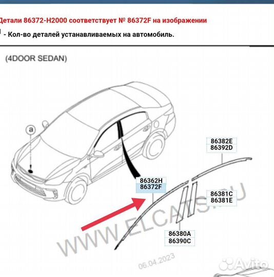 Пленка верхняя двери передней правой KIA RIO 4