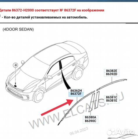 Пленка верхняя двери передней правой KIA RIO 4