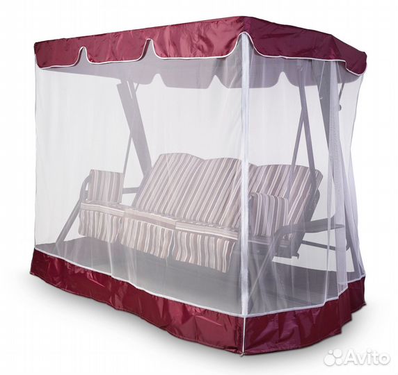 Тент-крыша с москитной сеткой для прямых качелей