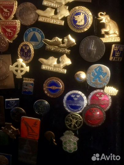 Значок значки Швеция Sweden Дания герб 1950 - 1970