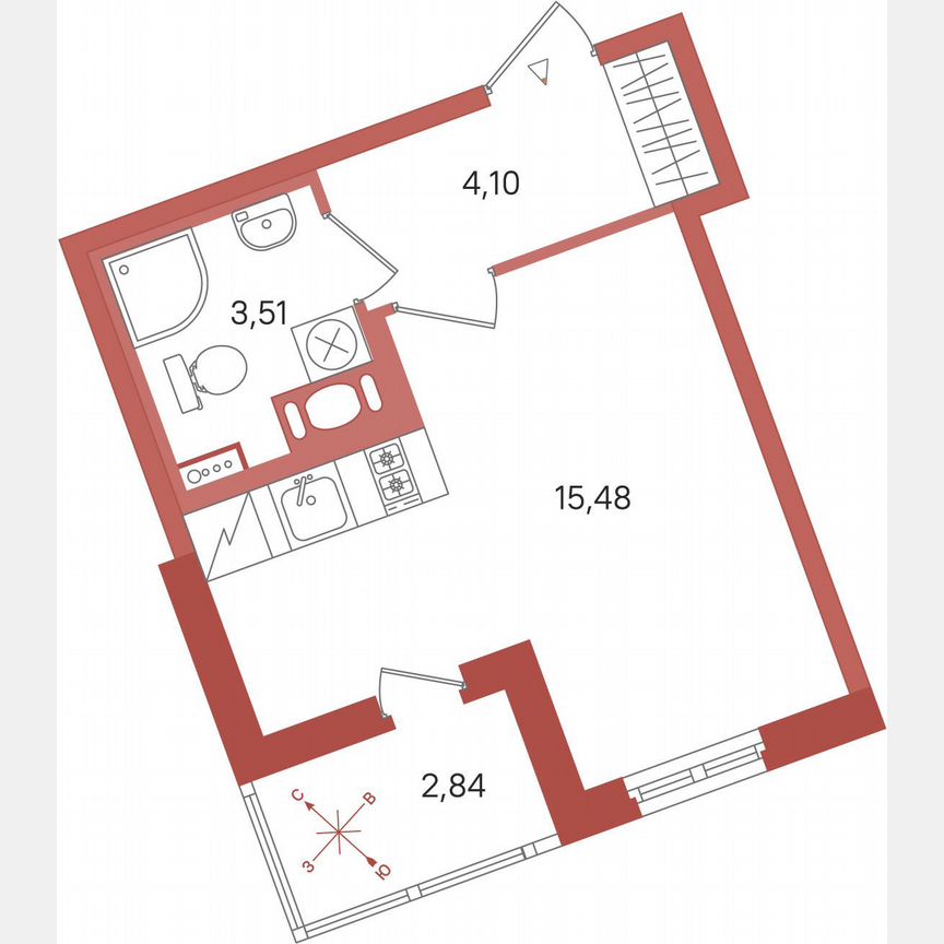 Квартира-студия, 24,5 м², 7/11 эт.