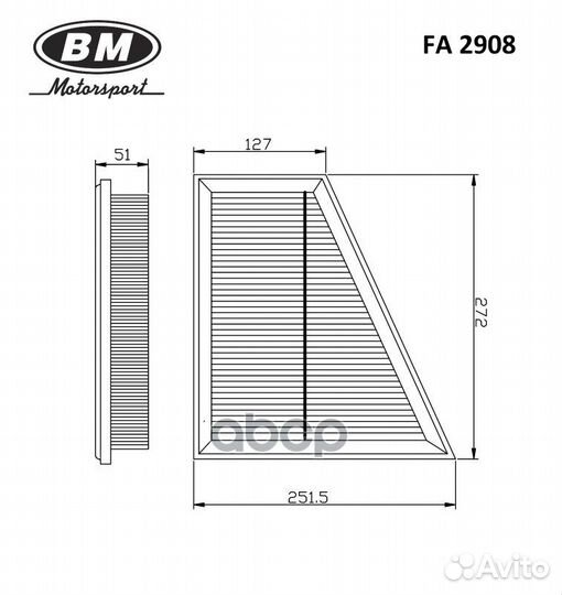 Фильтр воздушный FA2908 FA2908 BM-Motorsport