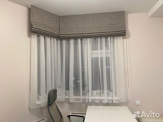 Одинарная римская штора + тюль готовый