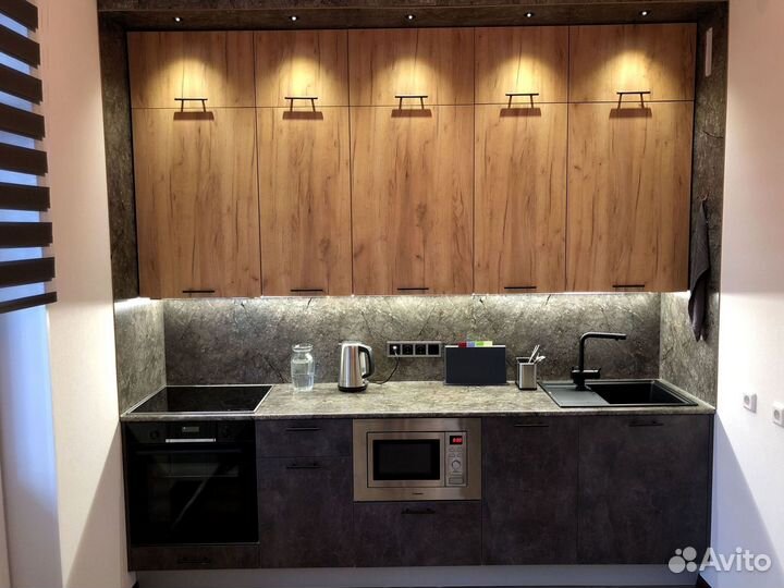 Прямая кухня с мдф фасадами