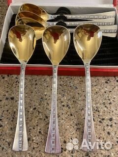 Новые непольз.серебряные позолоченные ложки СССР