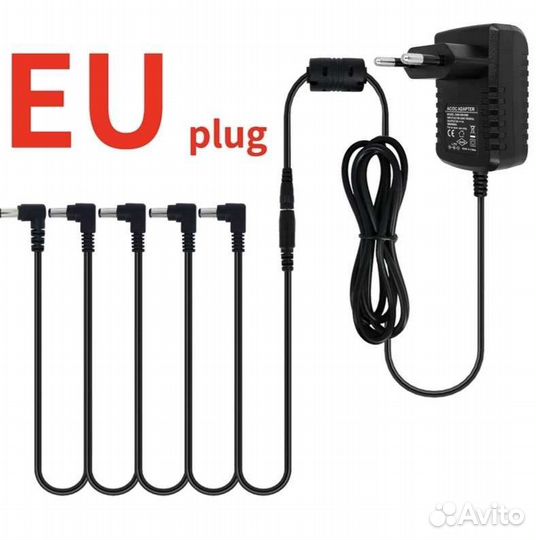 Блок питания 9В на 5 гитарных педалей