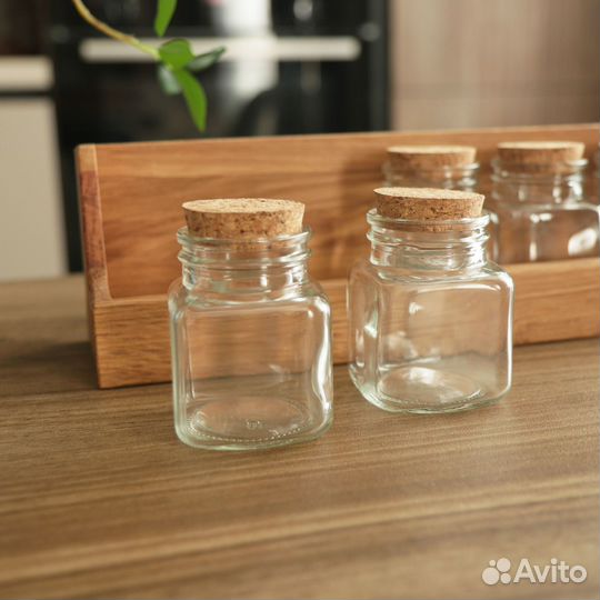 Набор баночек для специй на подставке, новый