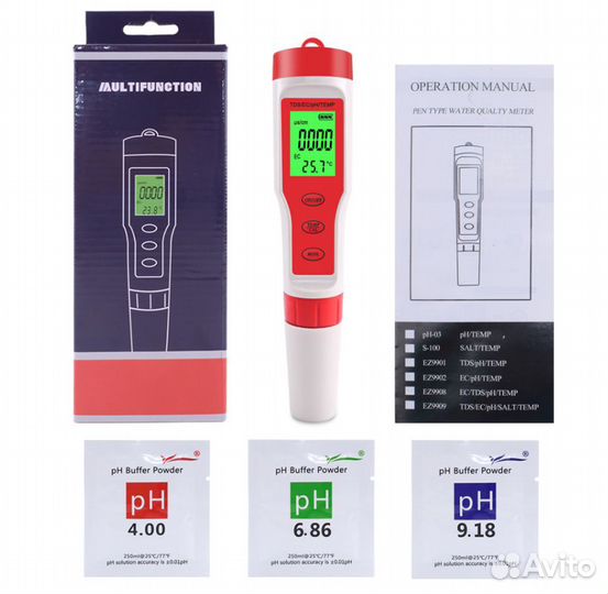 PH/TDS/EC/Temp/Солемер метр 4в1 и 5в1