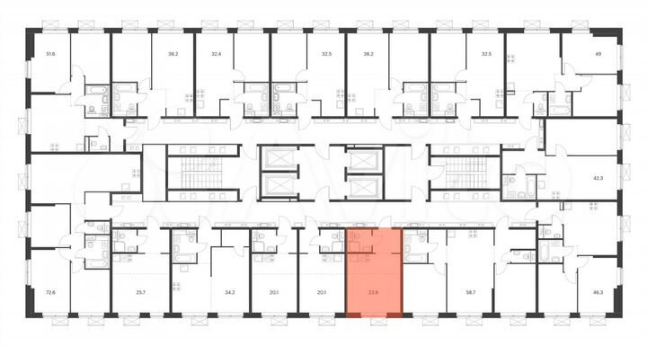 Квартира-студия, 23,8 м², 22/33 эт.
