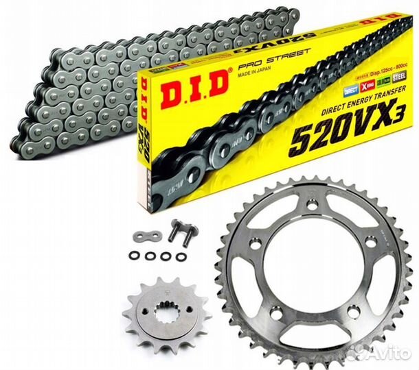 Комплект цепь и 2 звезды DID Ducati Monster