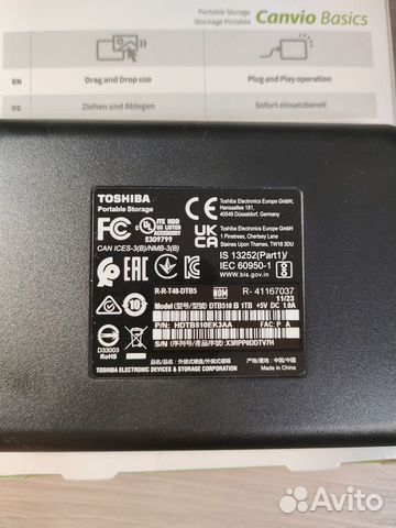 Внешний жесткий диск Toshiba Canvio Basics 1 тб объявление продам