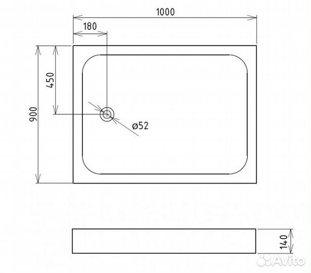 Душевой поддон Gemy ST12B 100x90