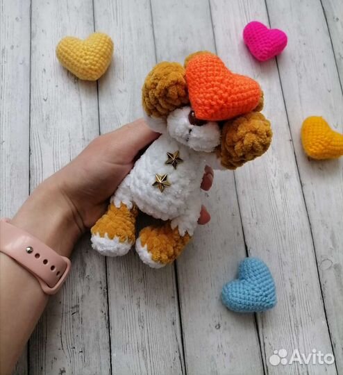 Вязаный мишки. Валентинки