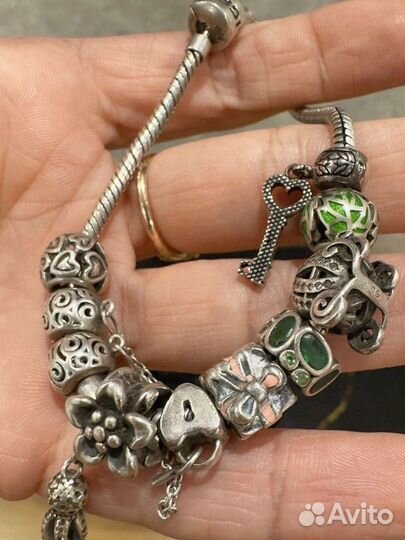Браслет шармы серебро