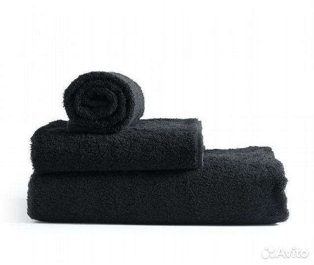 Черные полотенца оптом - 10 шт, 70*140, 450 гр