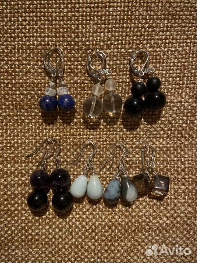 Серьги с натуральными камнями