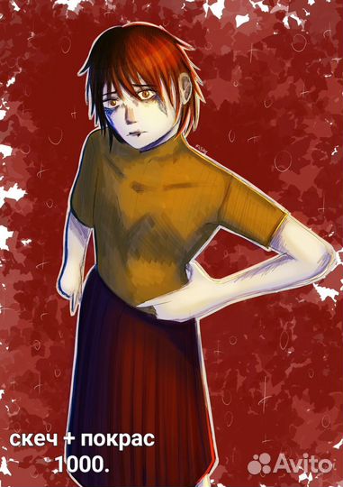 Рисунок в аниме стиле на заказ