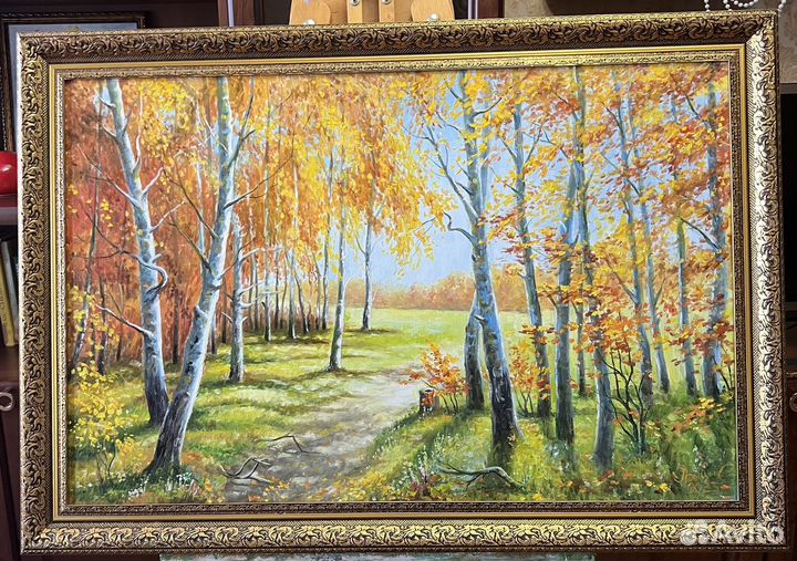 Картина маслом на холсте,осенний пейзаж