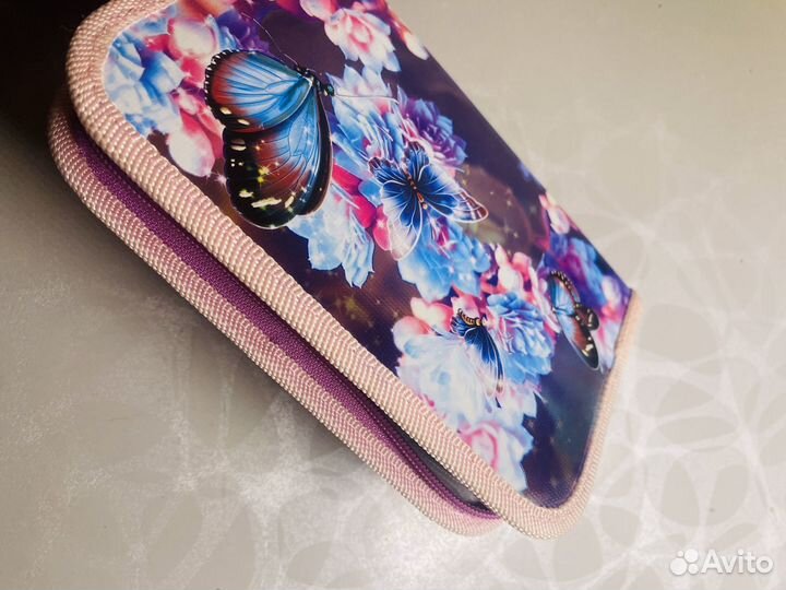 Пенал для девочки школьный с бабочками