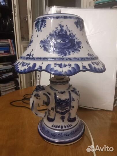 Лампа настольная Гжель