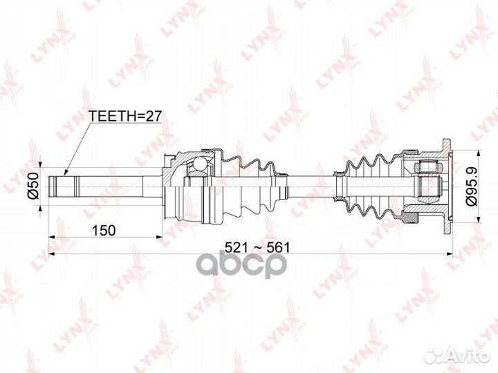 Привод в сборе перед прав/лев CD1117 lynxauto