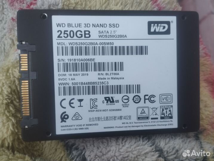 Жесткий диск 250гб WD blue 3D nand