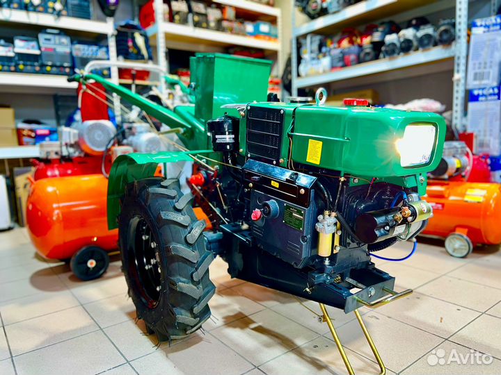 Мотоблок Файтер 15DE R195(15HP) +почвофреза+сидень