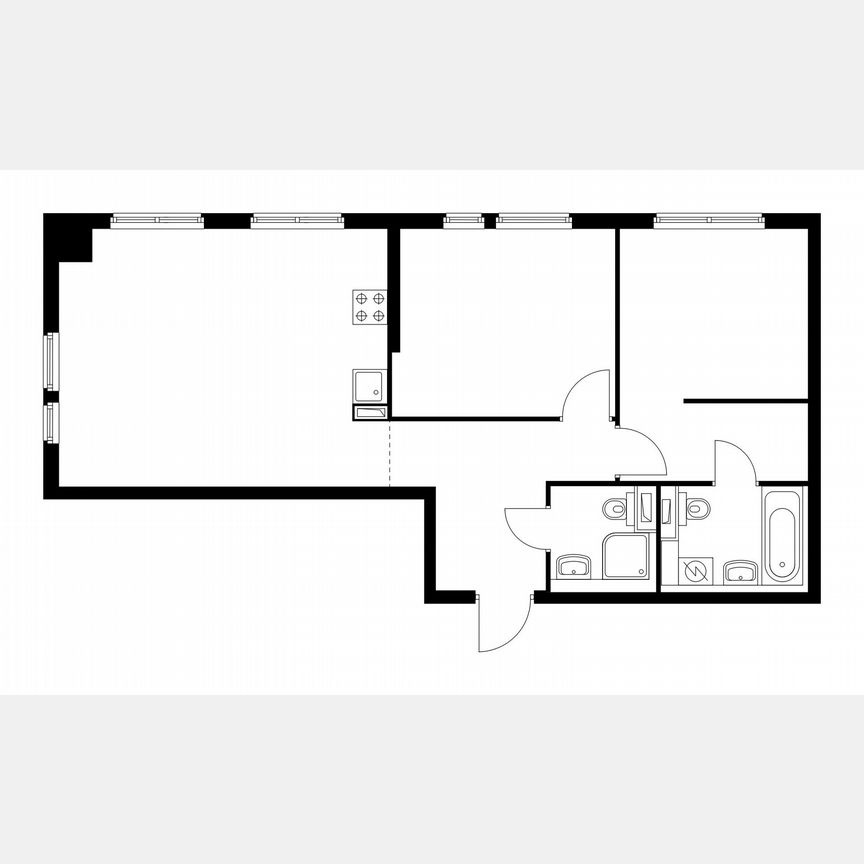 2-к. квартира, 58,5 м², 2/33 эт.