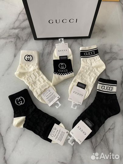 Носки Dior, Gucci, Chanel набор 5 пар