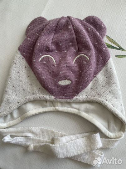 Демисезонная шапка на девочку 46-48