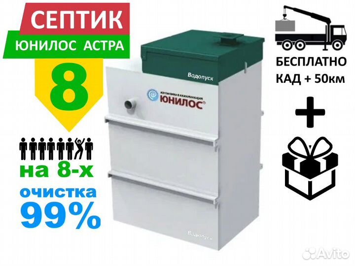 Септик Юнилос Астра 8 самотечная с доставкой