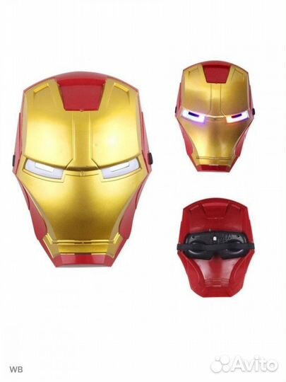 Маска Железный человек светящаяся