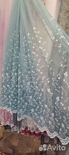 Тюль Сетка с цветочками красивая