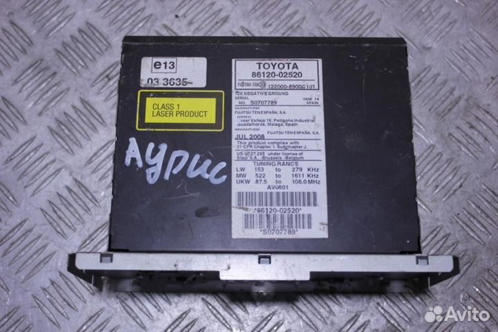 Магнитола Toyota Auris e15