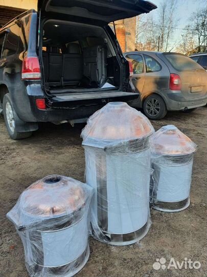 Котел кастрюля куб 95/120л с медной крышкой