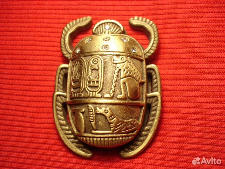 Золотой Жук Скарабей Латунь Талисман Символ Солнца