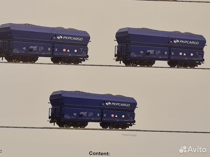 Набор грузовых вагонов с углем roco piko 1/87 HO