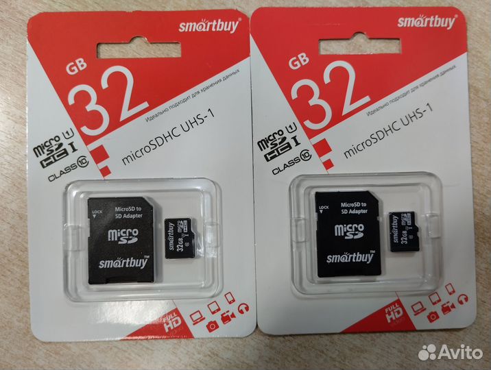 Карты памяти MicroSD 32gb новые