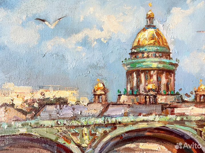 Свежий ветер на Неве картина маслом авторская