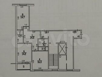 2-к. квартира, 71,6 м², 4/8 эт.