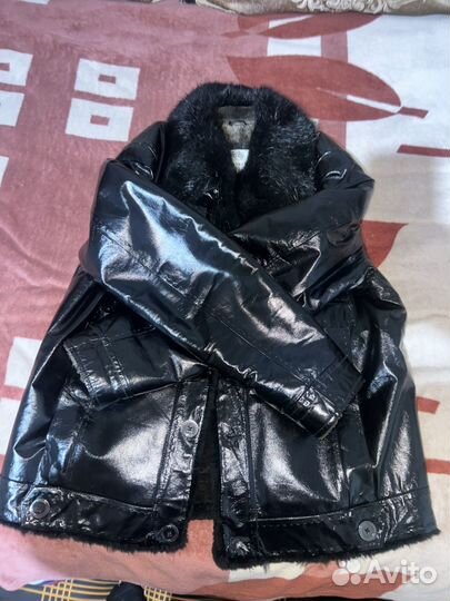 Кожаная куртка с натуральным мехом