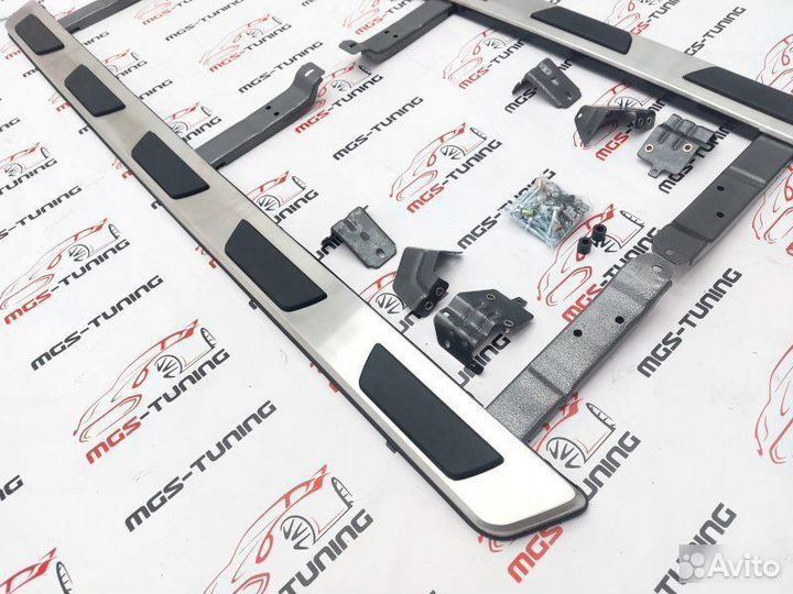 Силовые пороги Audi Q7 4L 05-15 подножки ауди ку7