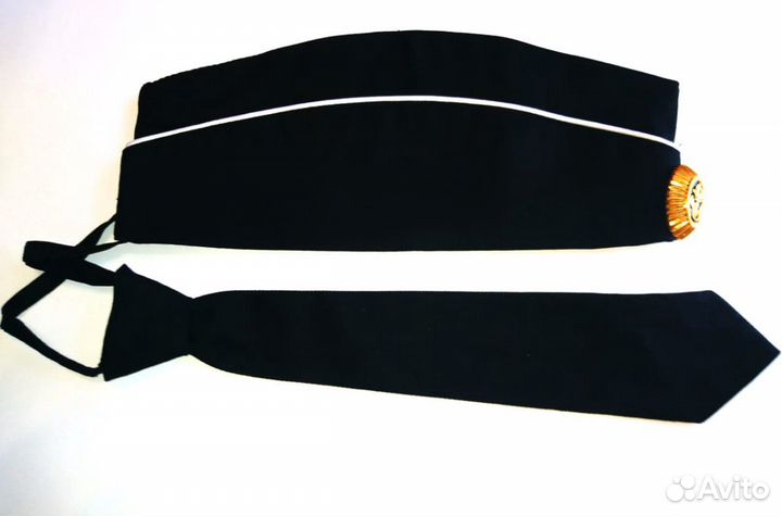 Пилотка морская и галстук чёрные детские