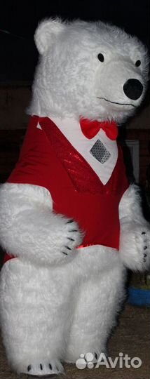 Живая открытка, белый медведь, ростовая кукла