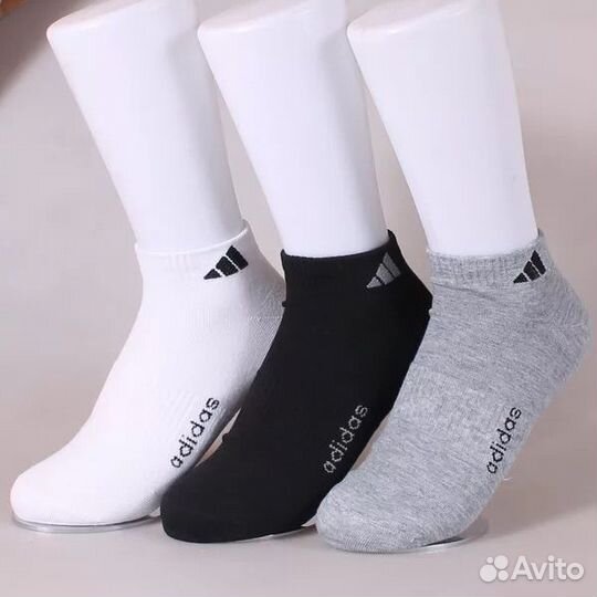 Короткие носки Adidas 10 пар в подарочной коробке